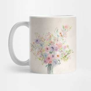 Bouquet of flowers watercolor style. Mug